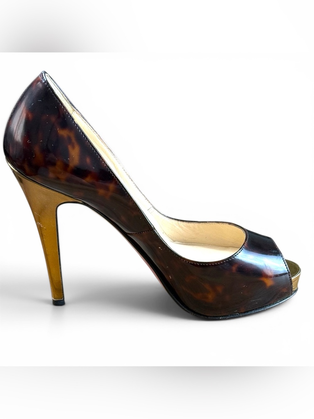 Christian Louboutin Very Privé pumps in dark brown tortoise patent leather - Picture 9 of 9